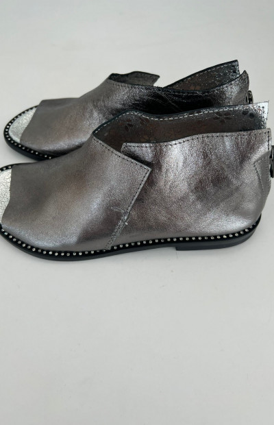 Tuffoni model srebrno-stalowe włoskie sandały saszki 3